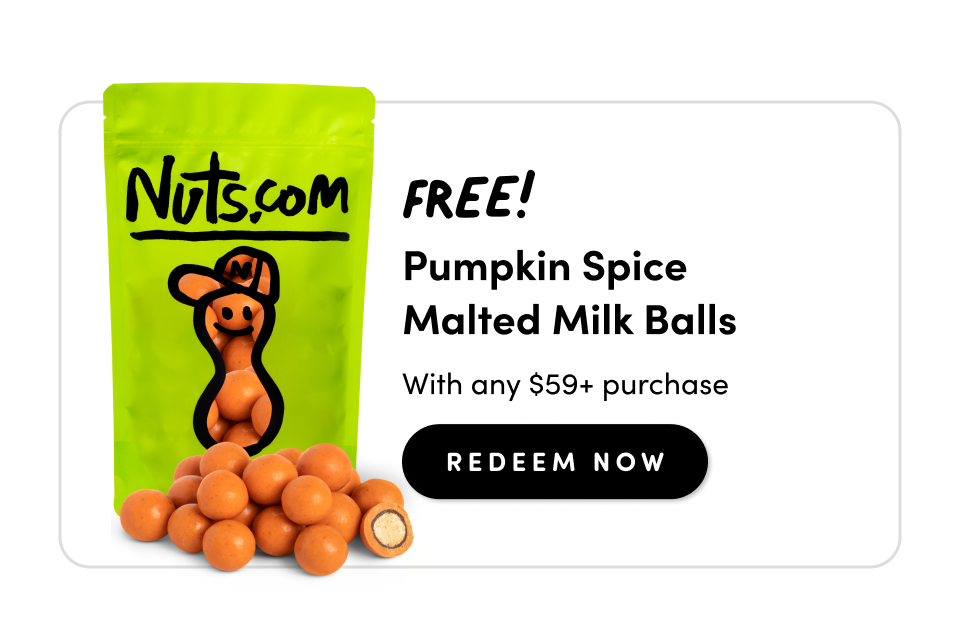 FREE! Pumpkin Spice  Malted Milk Balls With any $59+ purchase redeem Now