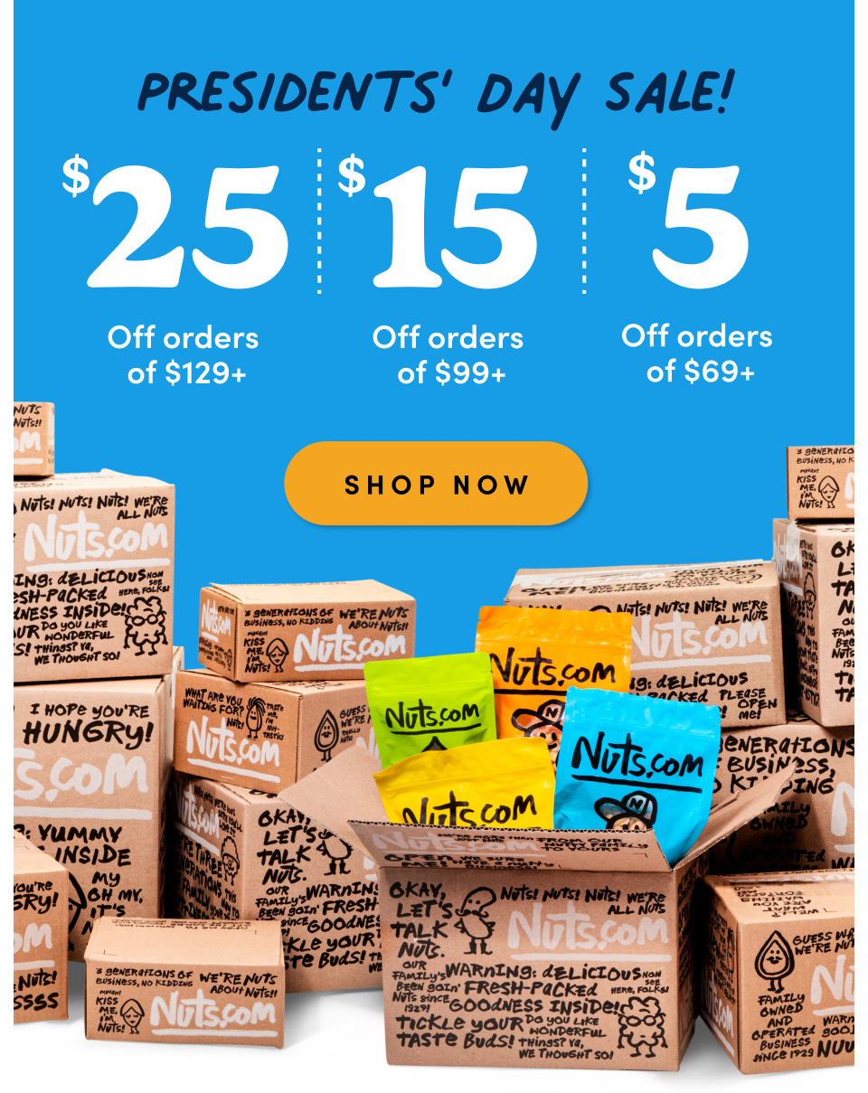 President Sale; $5 Off $69+, $15 Off $99+, $25 Off $129+ ; SHOP NOW