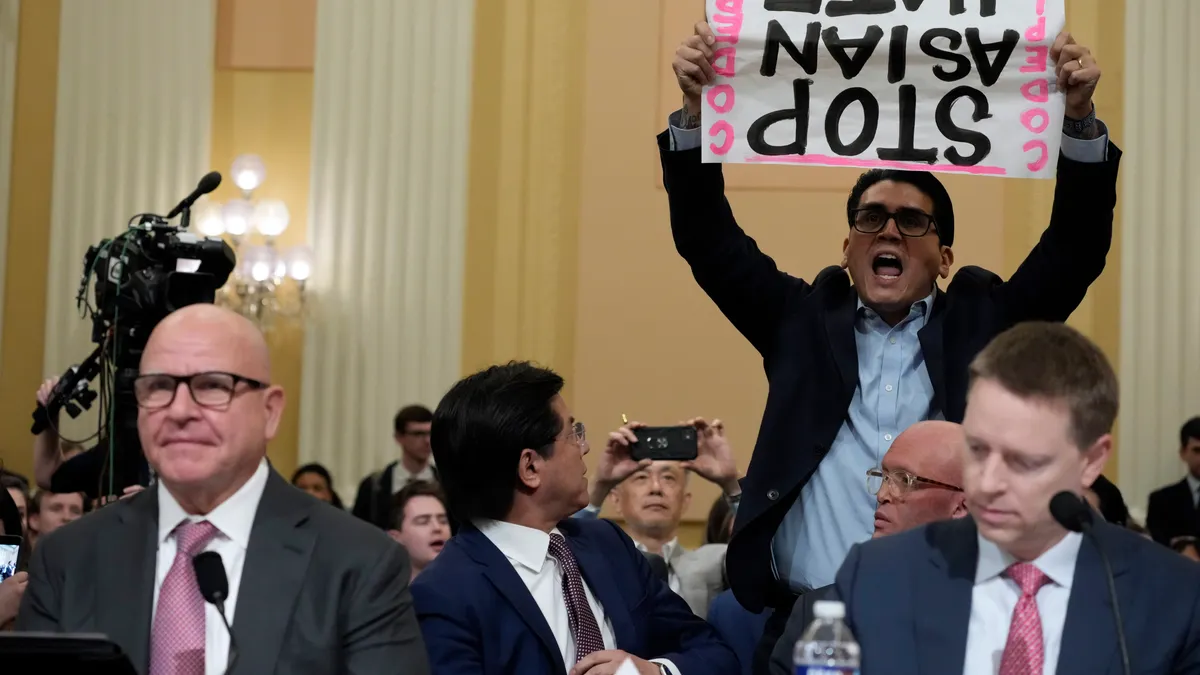 Protests during House China Select Committee meeting