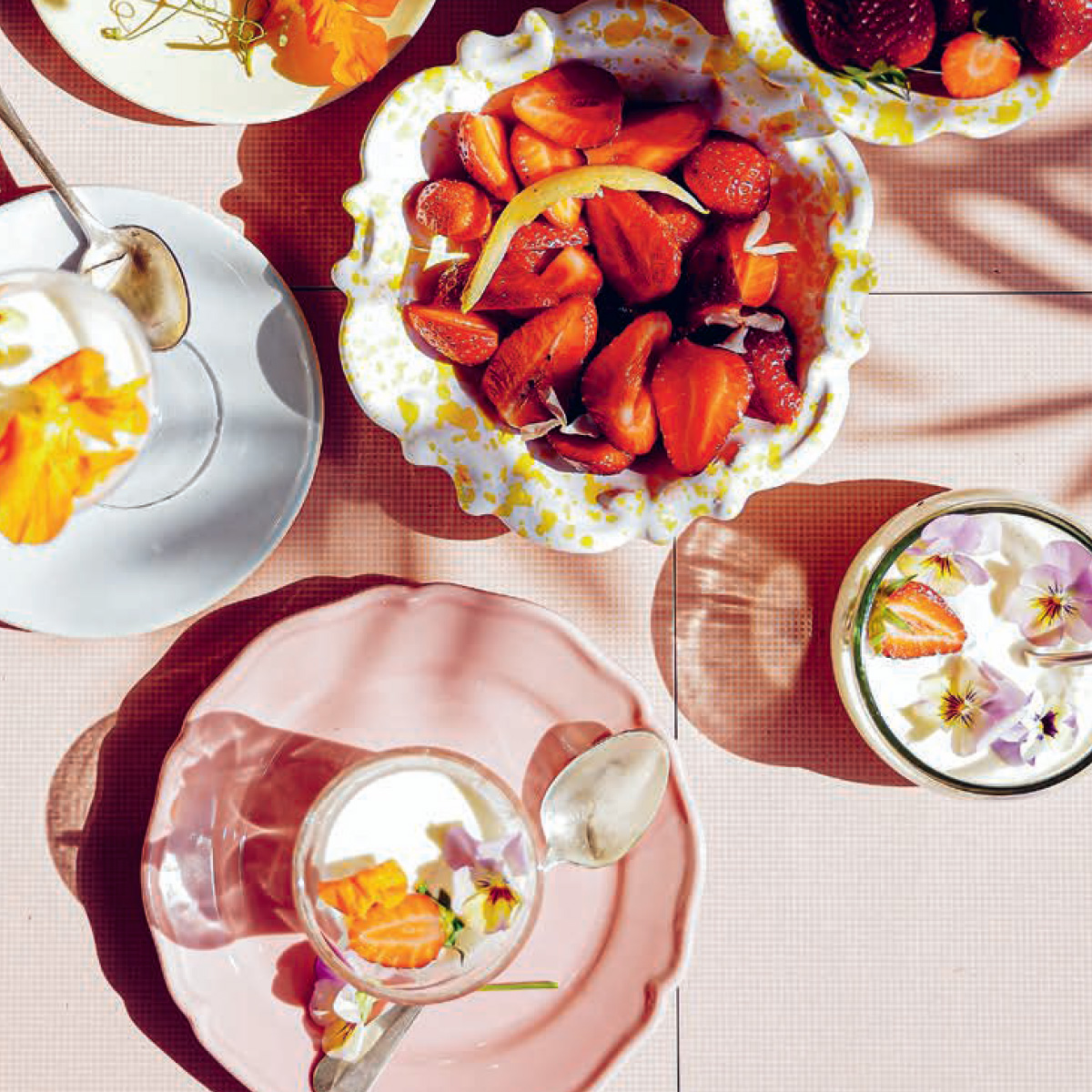 Lemon Panna Cotta with Strawberries