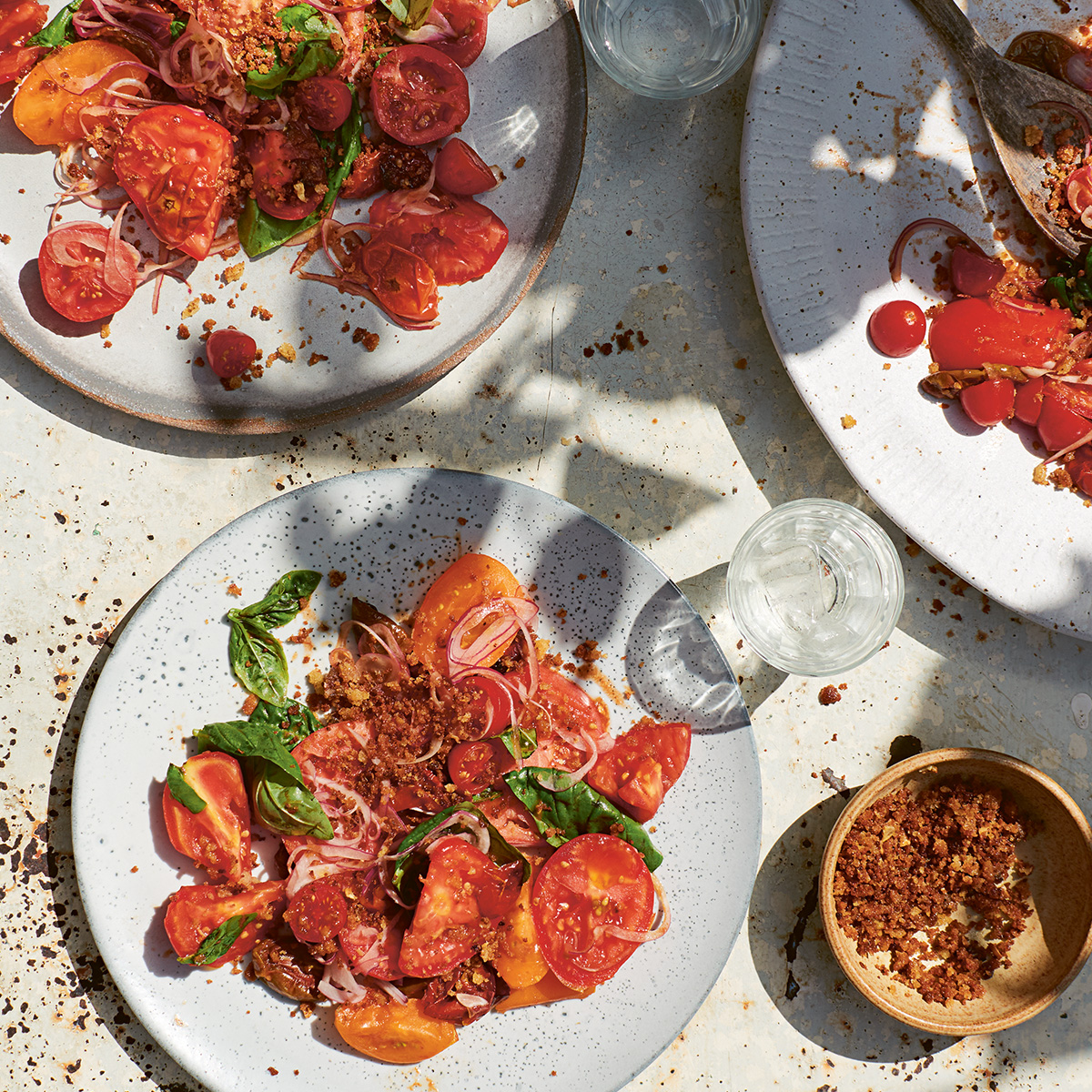A Tomato Lover’s Salad with Anchovy Breadcrumbs