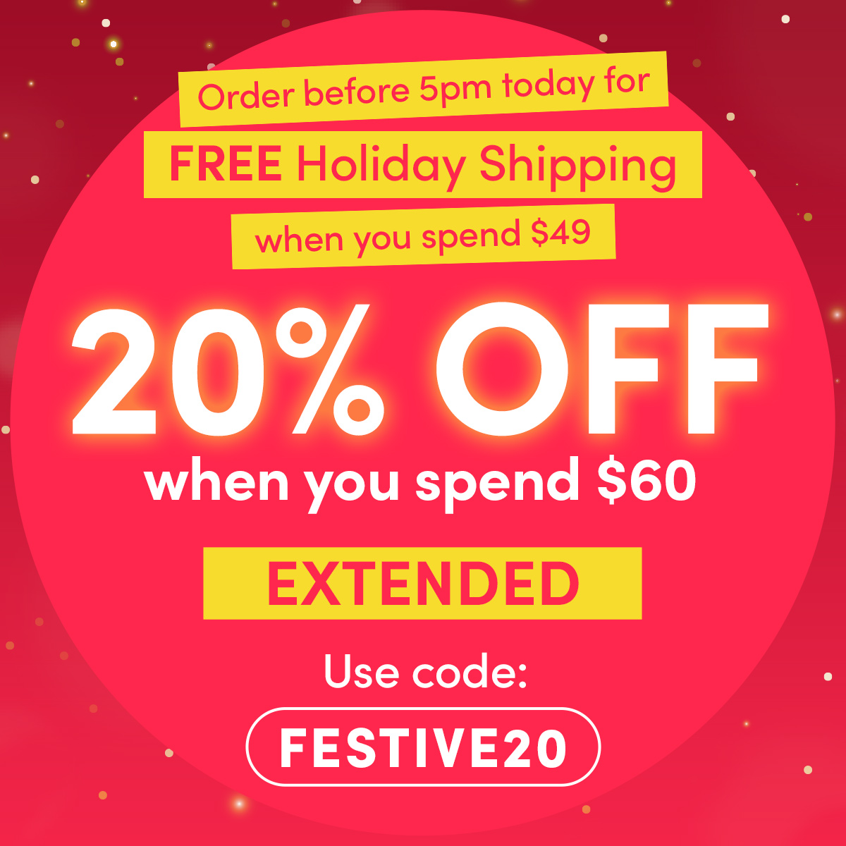 20% off when you spend $60