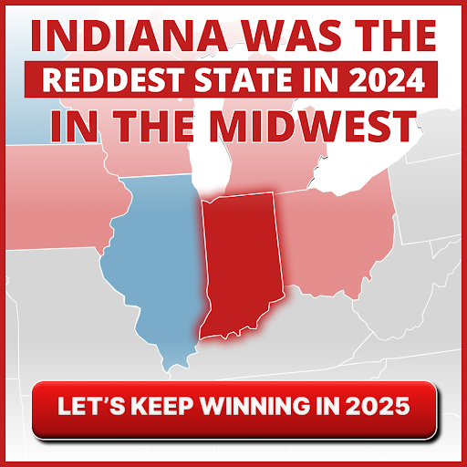 Indiana was the reddest state in the midwest!