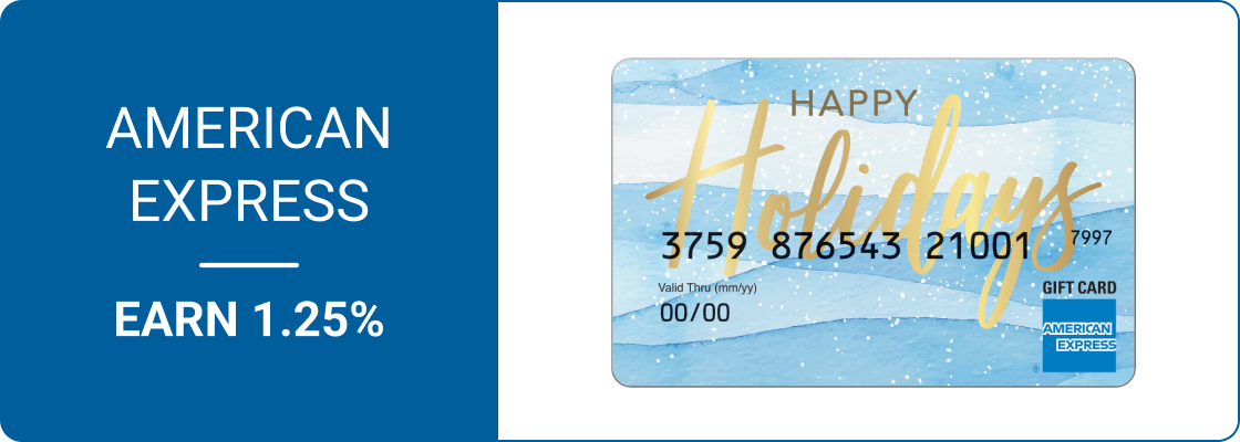 Earn 1.25% with American Express
