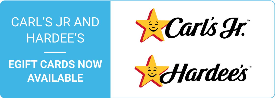 eGift cards now available for Carl's Jr and Hardee's