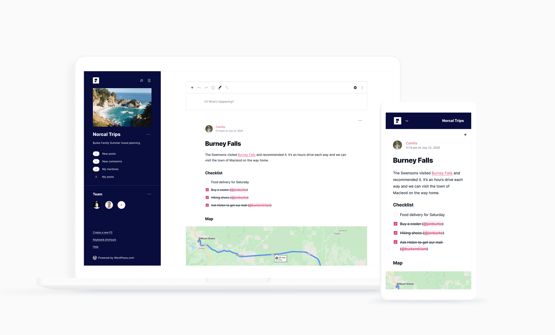 P2: Share, discuss, review, and collaborate with your team in one spot, without interruptions.