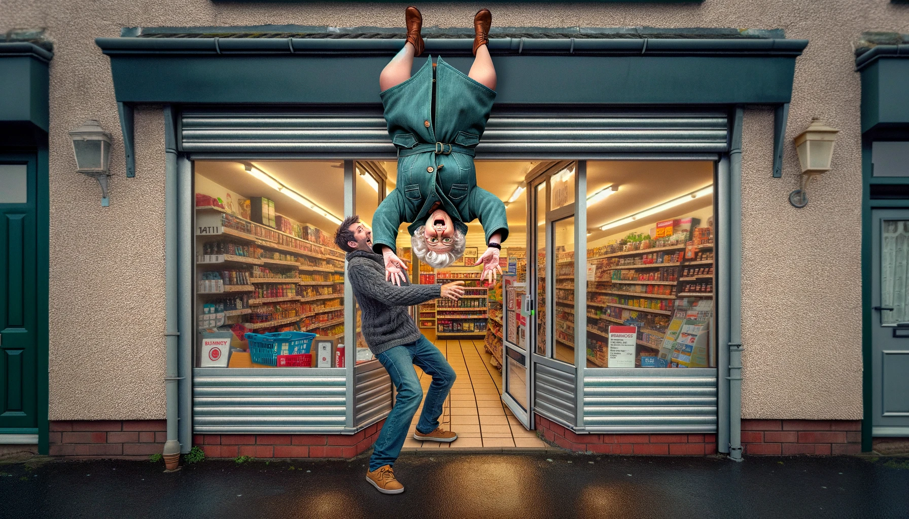 How Did This Grandma Wind Up Dangling 7 Feet Upside Down?