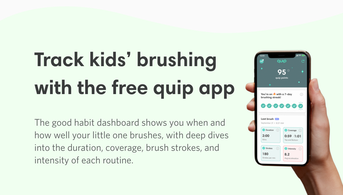 Track kids' brushing with the free quip app