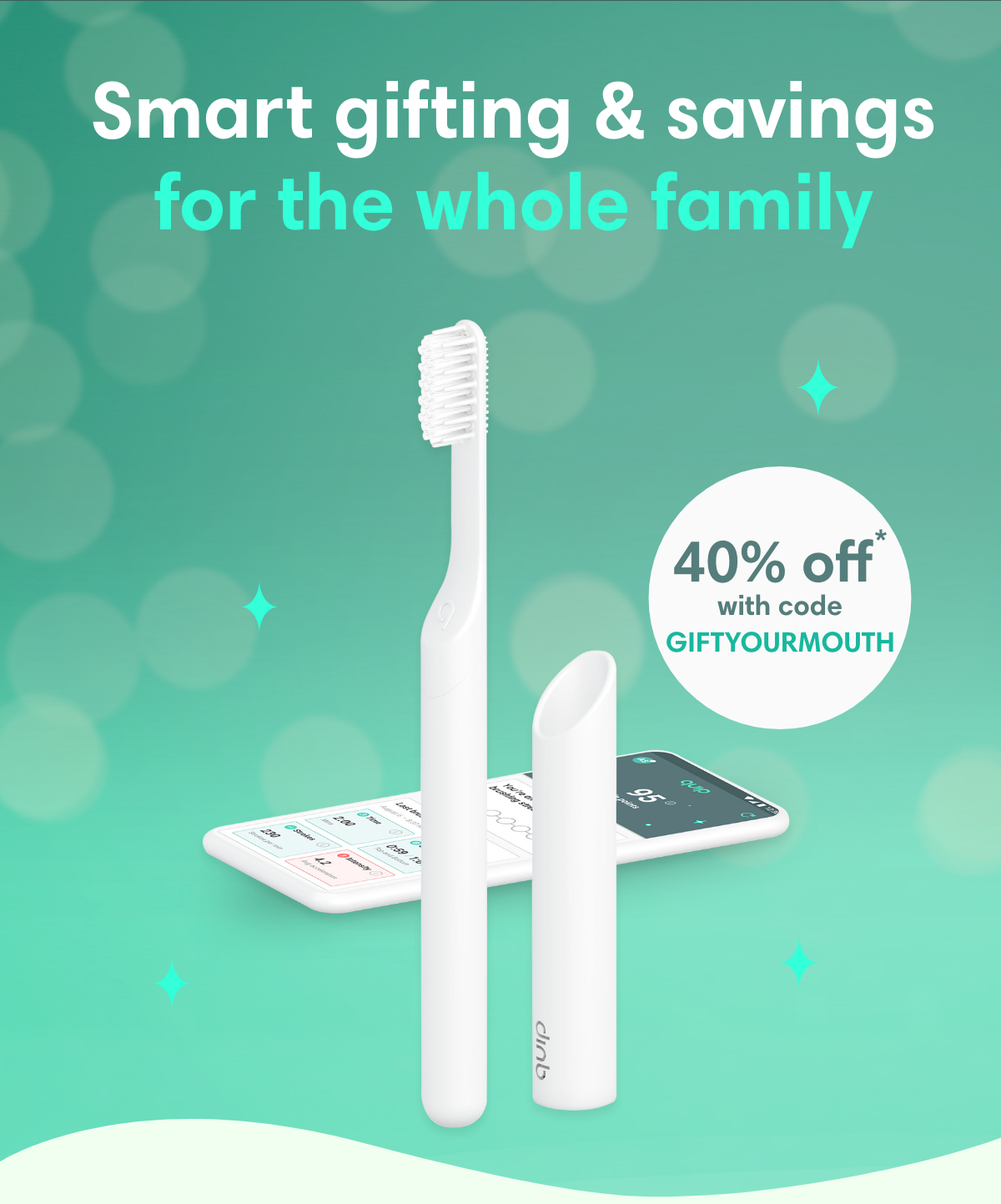 Smart electric toothbrush 40% off with code GIFTYOURMOUTH