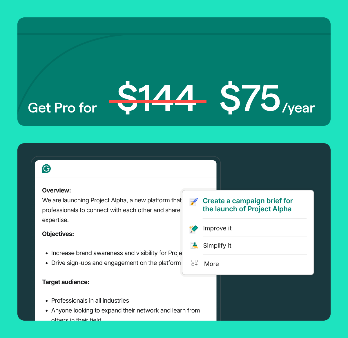 Get Pro for $75/year