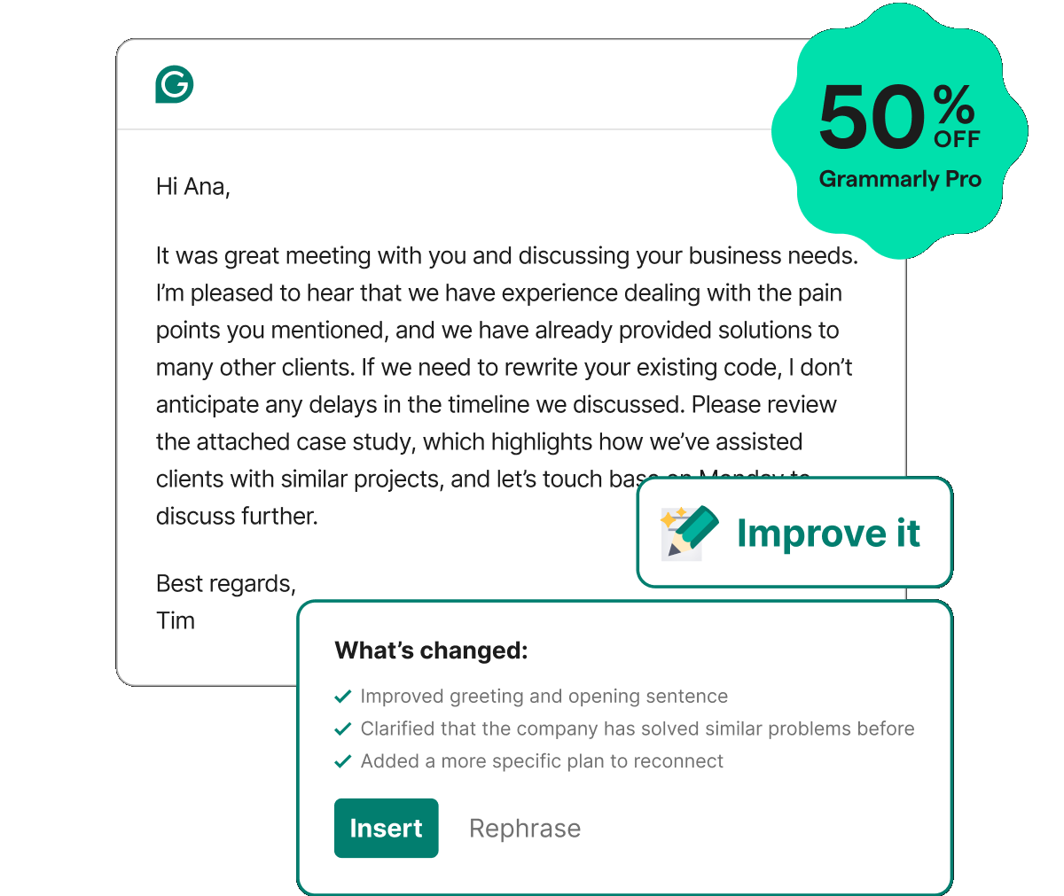 50% OFF Grammarly Pro