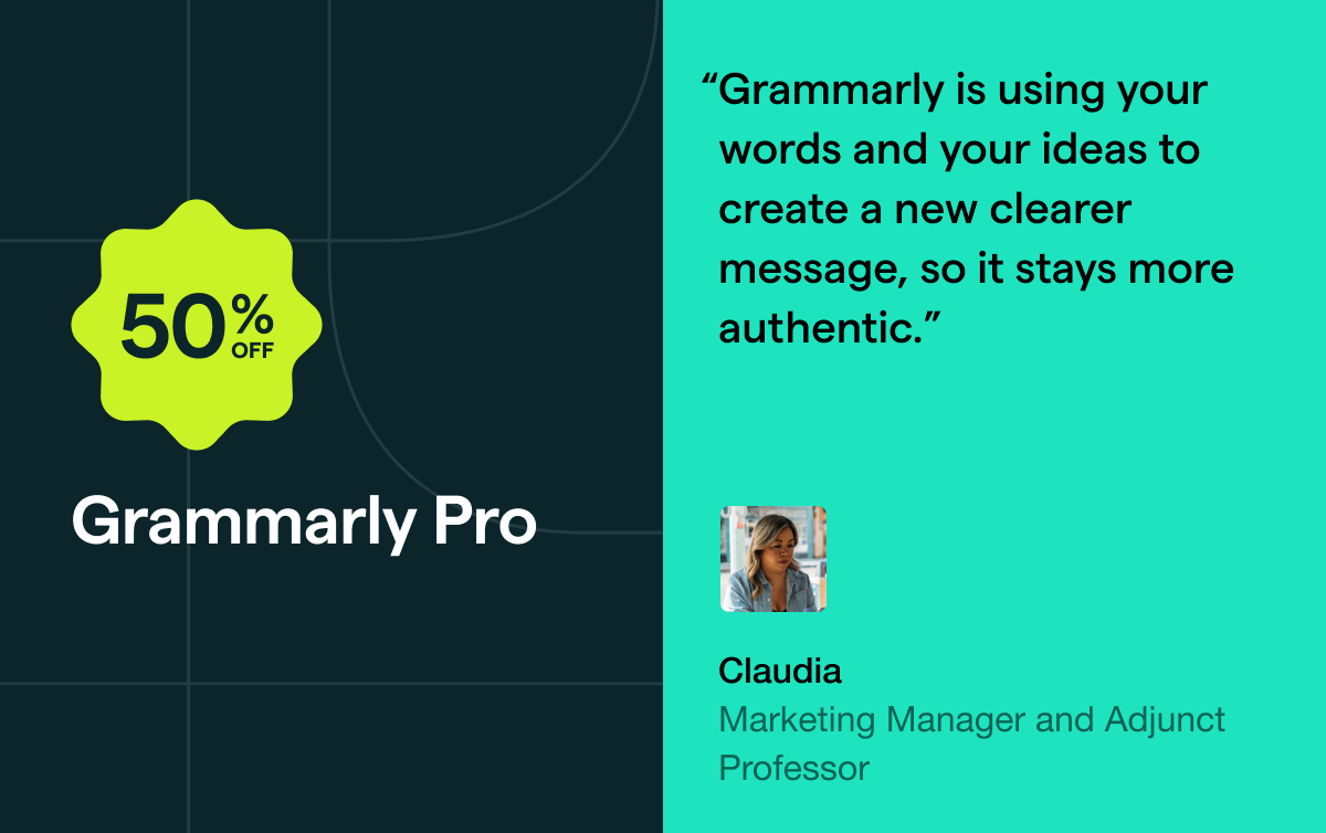 50% OFF Grammarly Pro