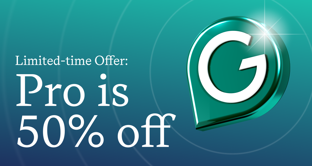 Limited-time Offer: Pro is 50% off
