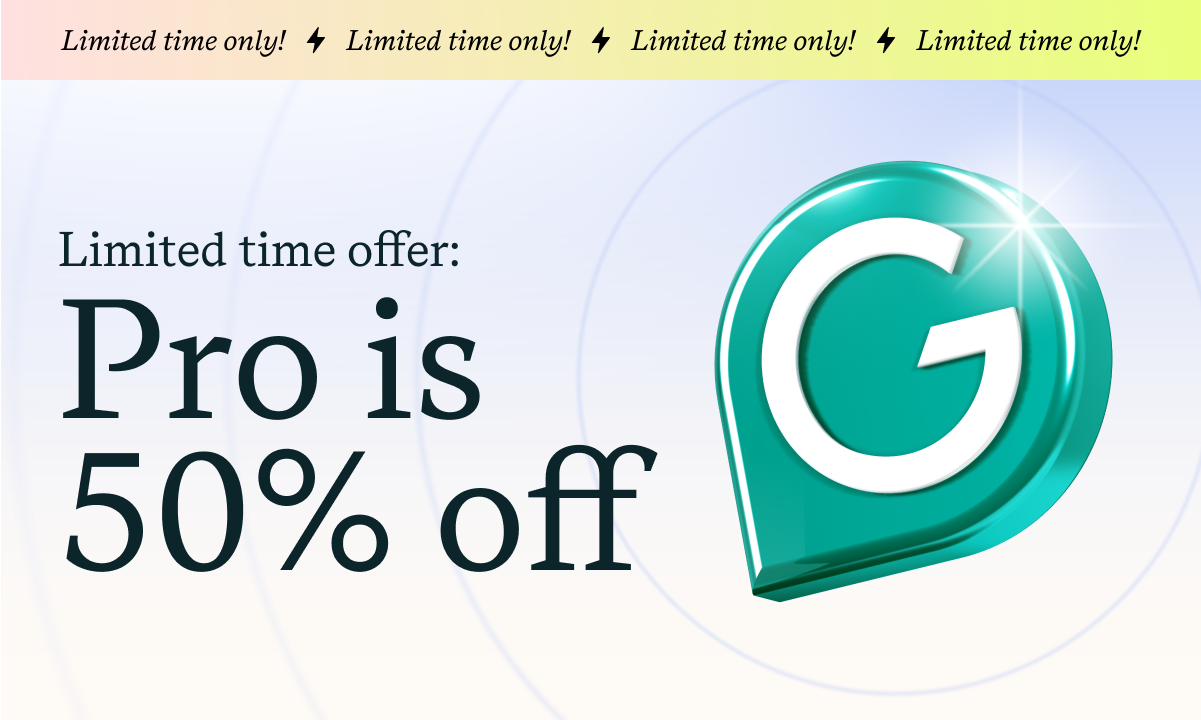 Limited time offer: Pro is 50% off
