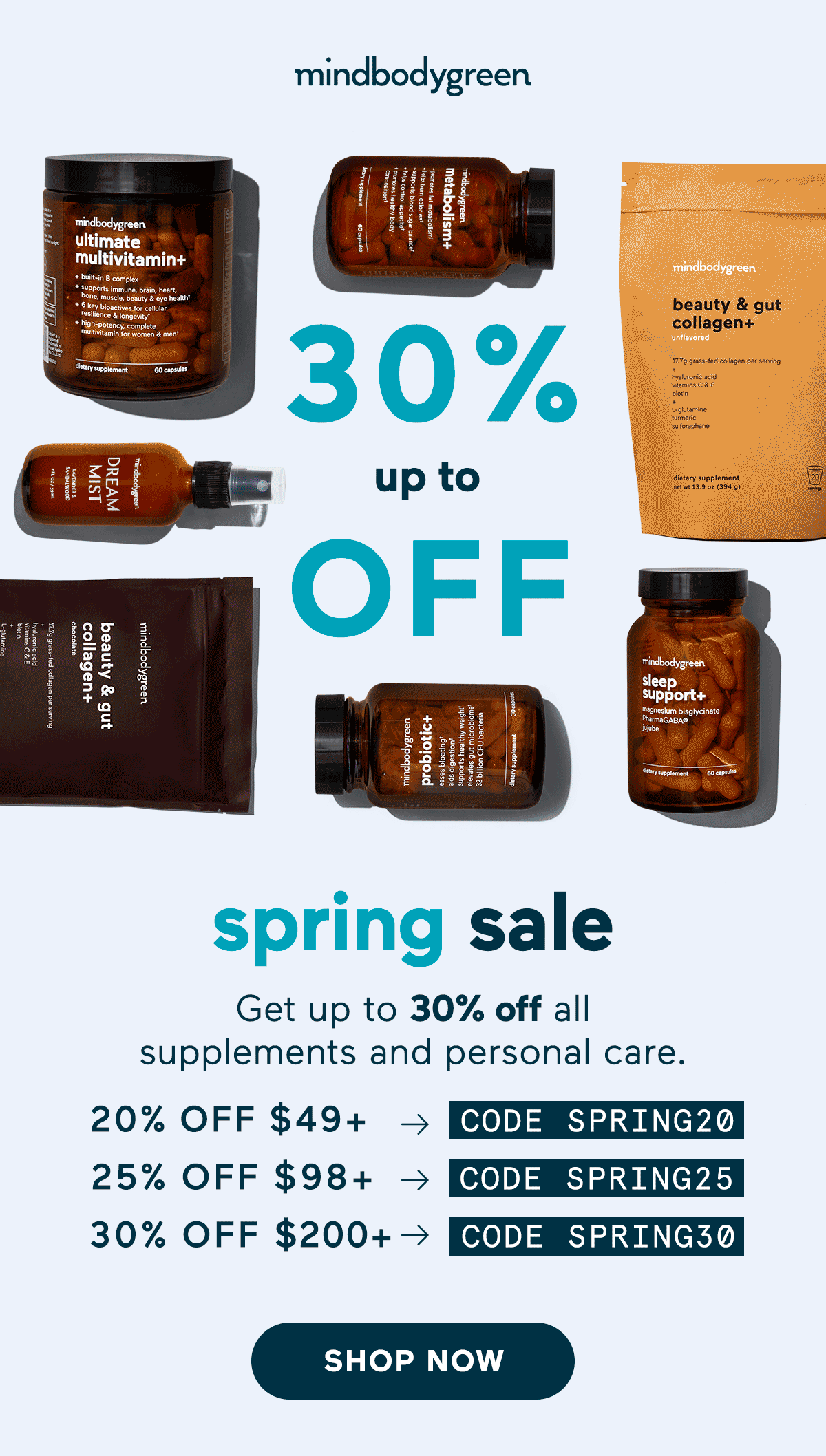 spring sale! get up to 30% off