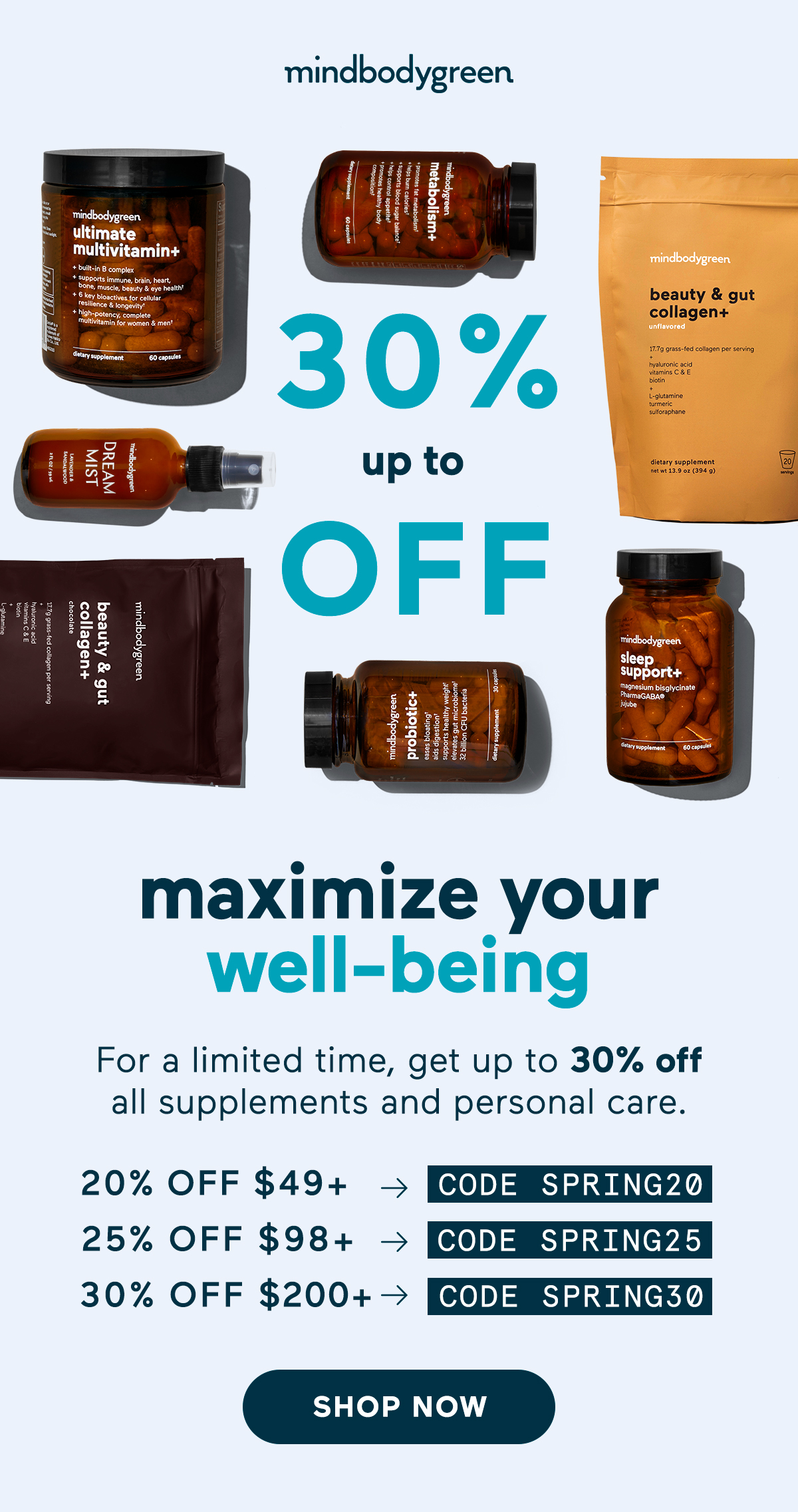 spring sale! get up to 30% off