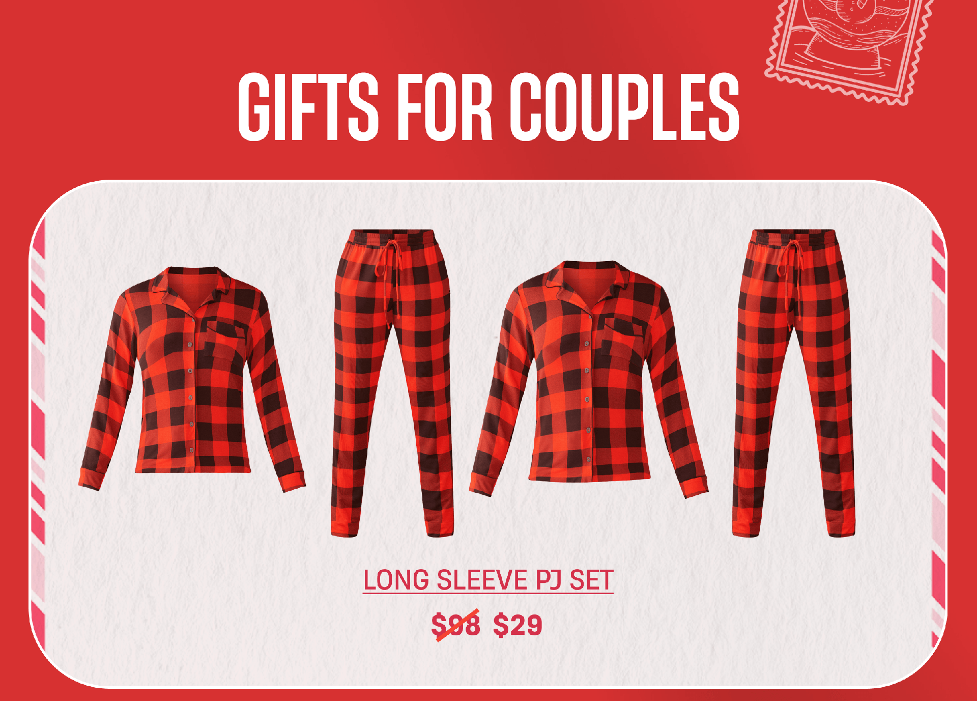 Gifts for Couples | Long Sleeve PJ Set | $29