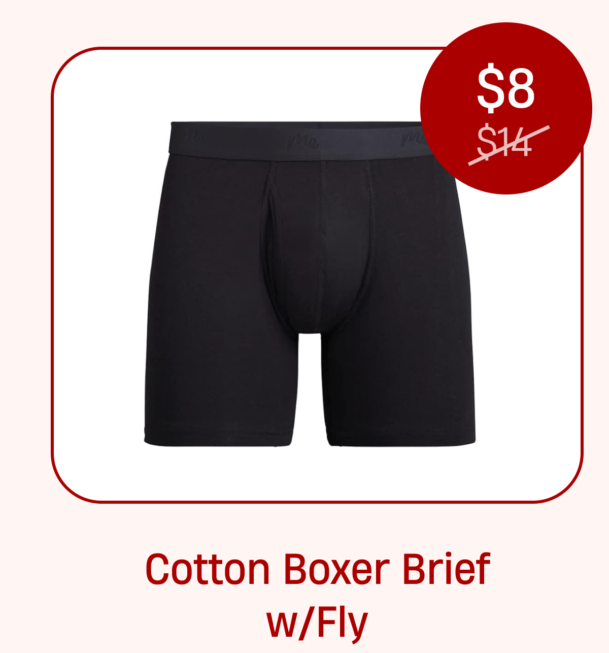 Cotton Boxer Brief w/Fly