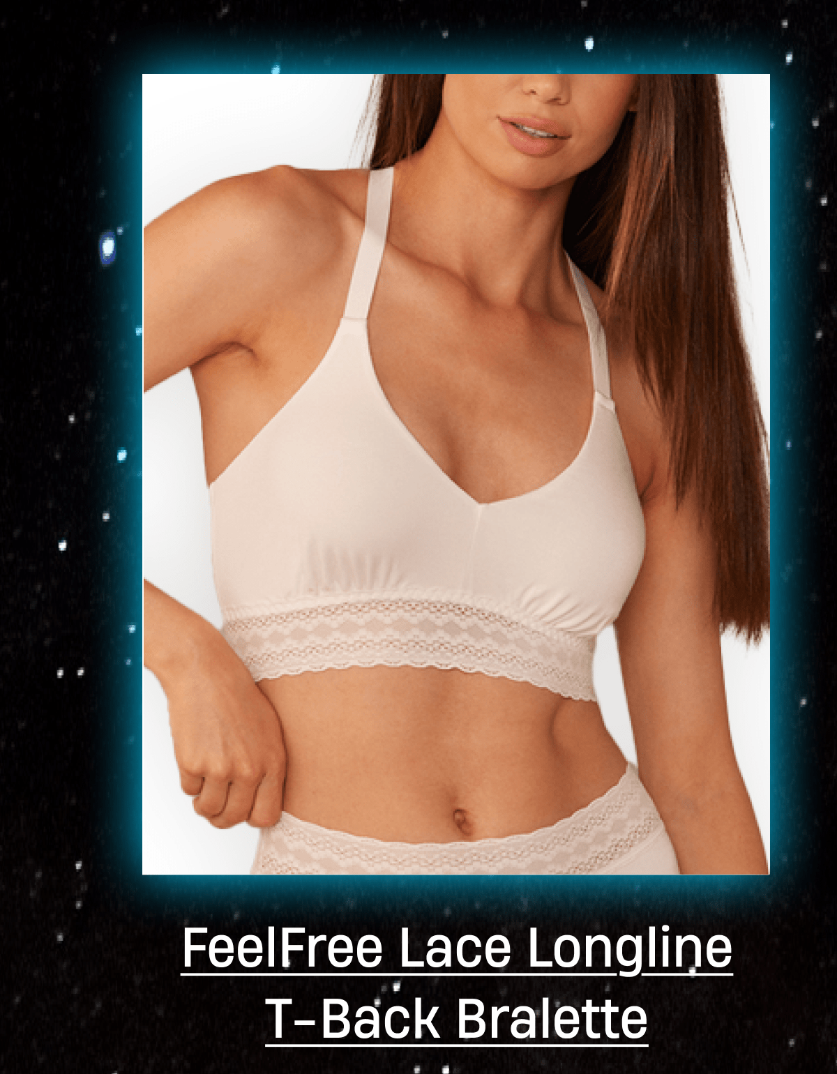 FeelFree Lace Longline T-Back Bralette