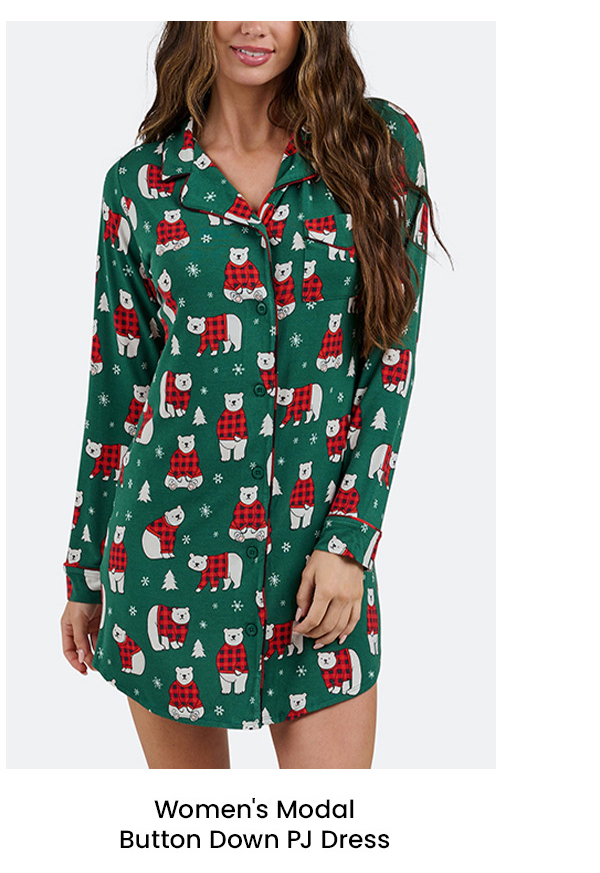 Women's Modal Button Down PJ Dress