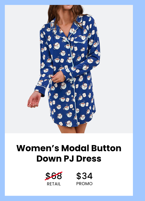 Women's Modal Button Down PJ Dress