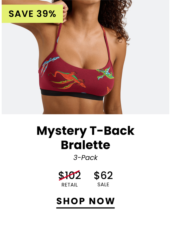 Mystery T Back Bralette 3 Pack