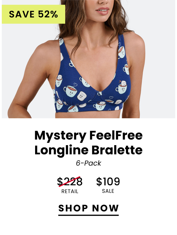 Mystery FeelFree Longline Bralette 6 Pack