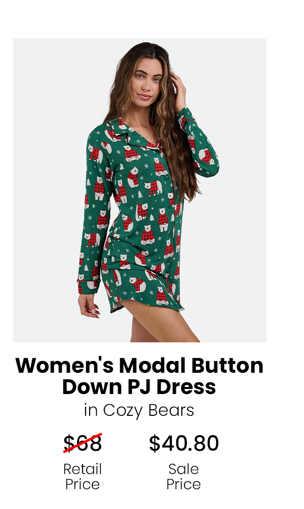 Women's Modal Buttom Down PJ Dress