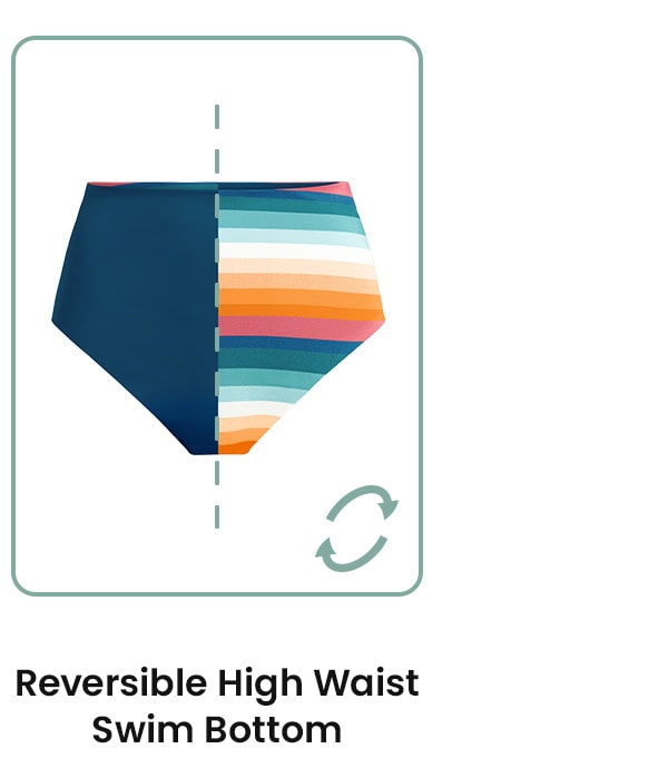 Reversible High Waist Swim Bottom