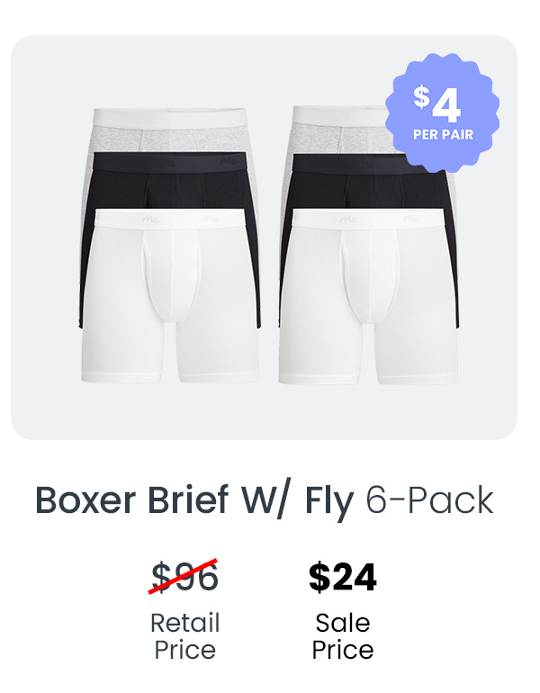 Boxer Brief W/Fly 6-Pack | $24 Sale price