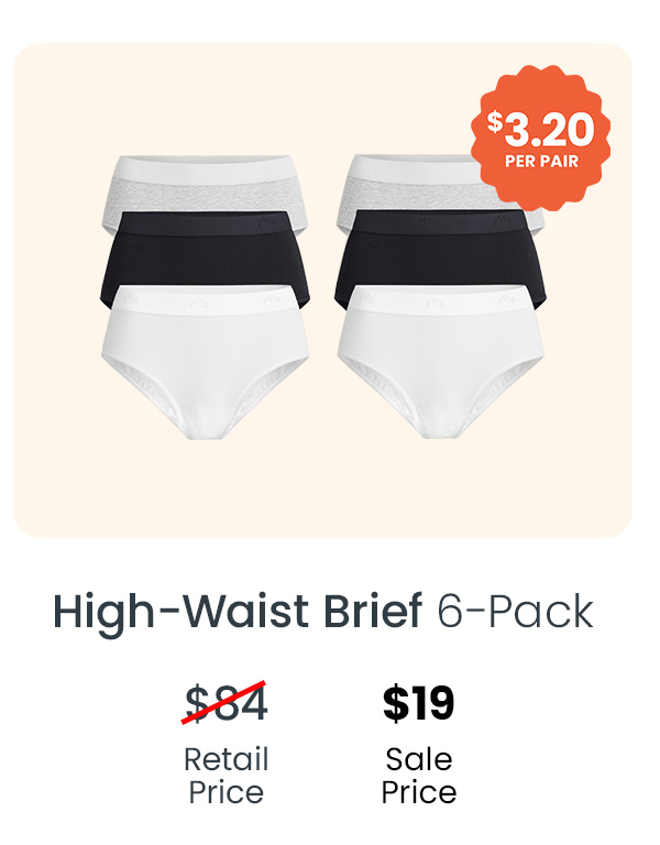 High-Waist Brief 6-Pack | $19 Sale Price