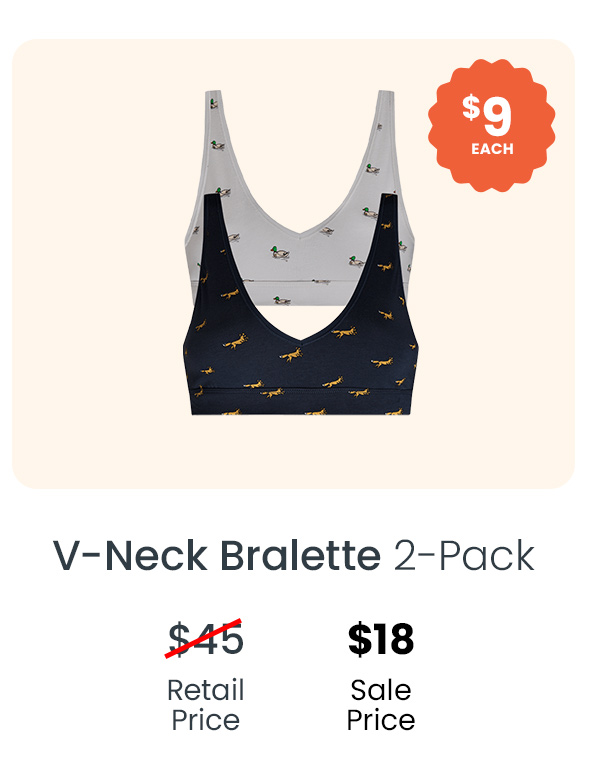 V - Neck Bralette 2-Pack | $18 Sale Price