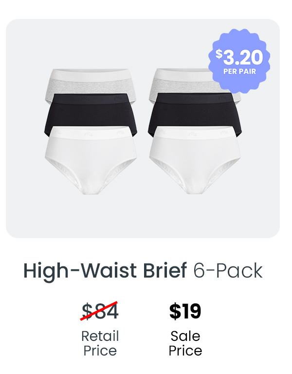 High-Waist Brief 6-Pack | $19 Sale Price