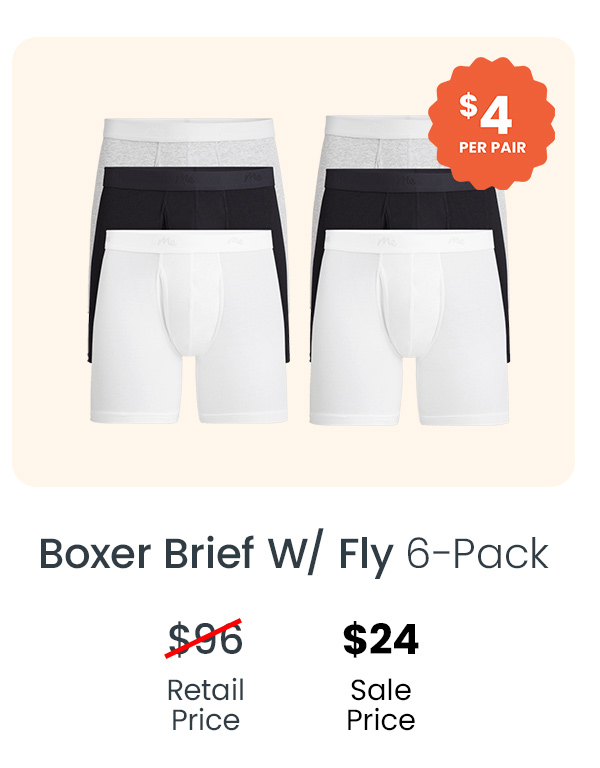 Boxer Brief W/Fly 6-Pack | $24 Sale price