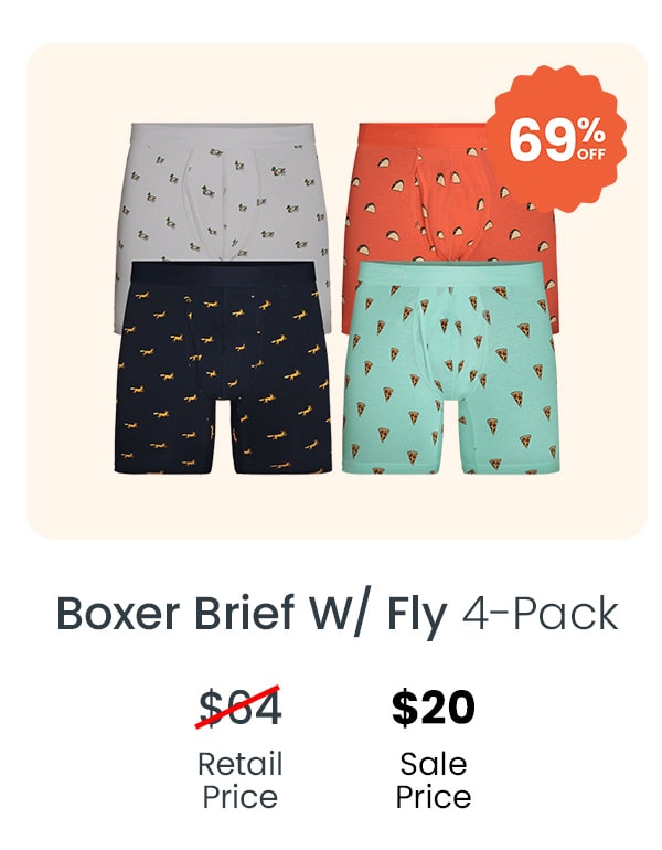 Boxer Brief W/ Fly 4-Pack | $20