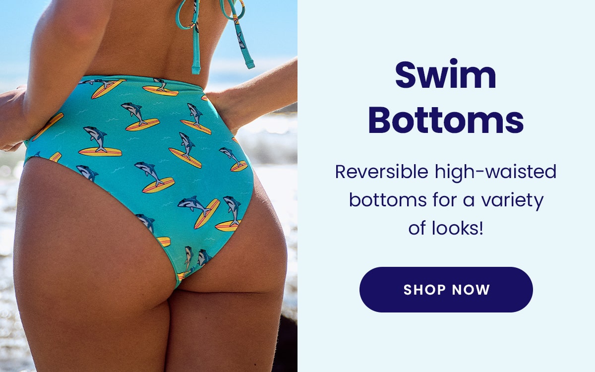 Swim Bottoms | Reversible high-waisted bottoms for a variety of looks! | Shop Now