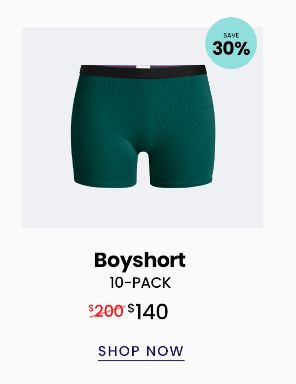 Boyshort 10-Pack | $140 | Shop Now