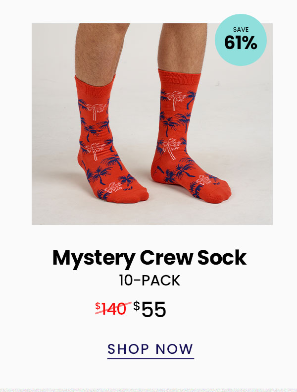 Mystery Crew Sock 10 - Pack | $55 | Shop Now