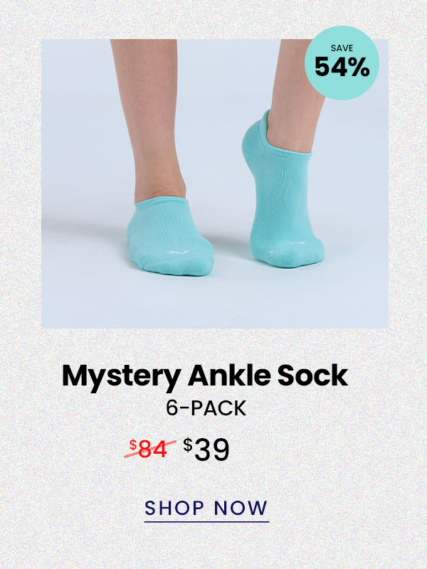 Mystery Ankle Sock 6 -Pack | $39 | Shop Now