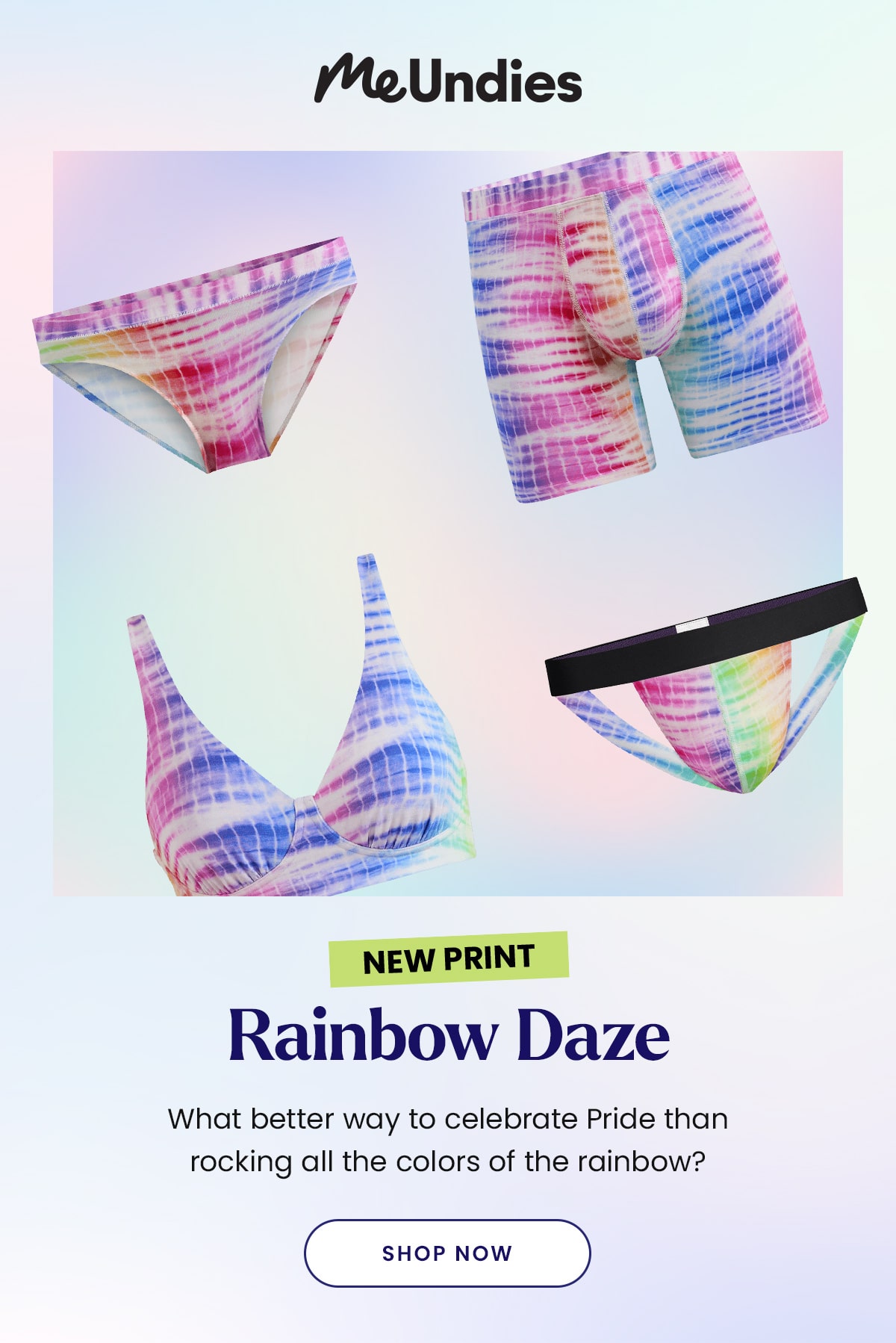 MeUndies | New Print | Rainbow Daze | What better way to celebrate Pride than rocking all the colors of the rainbow? | Shop Now