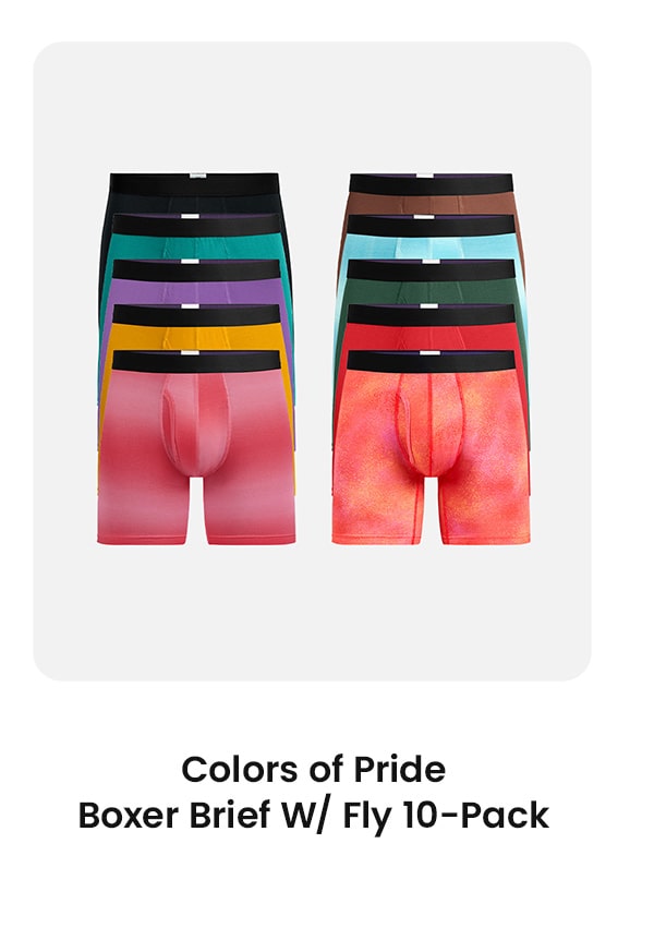 Colors of Pride Boxer Brief w Fly 10-Pack