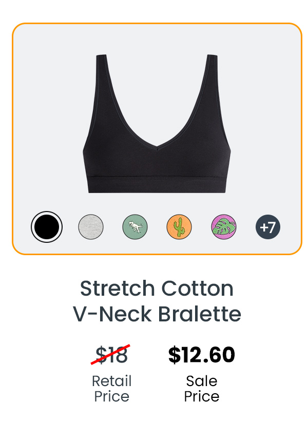 Stretch Cotton V-Neck Bralette