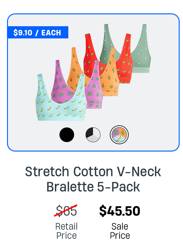 Stretch Cotton V-Neck Bralette