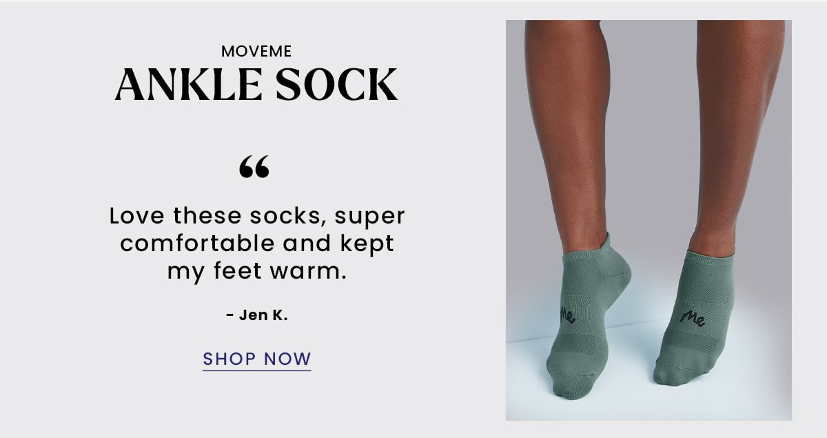 Moveme Ankle Sock ''Love these socks, super comfortable and kept my feet warm.'' - Jen K. | Shop Now