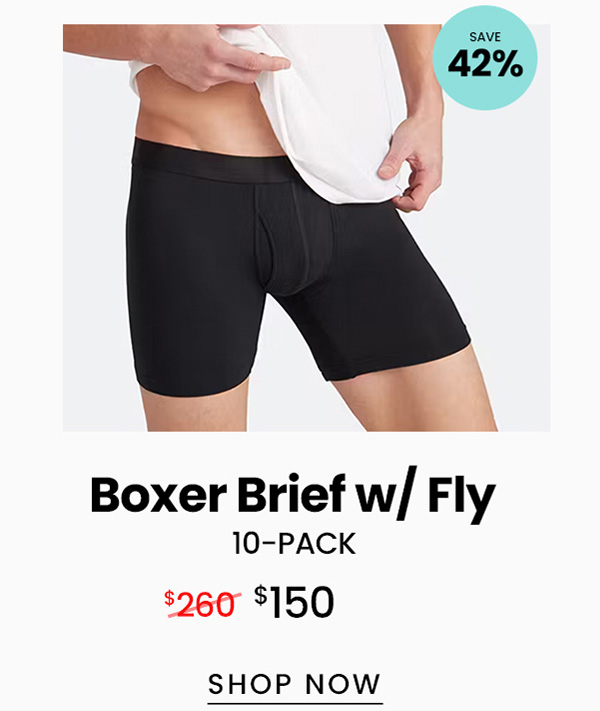 Boxer Brief w/Fly 10-Pack | $150 | Shop Now