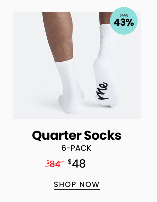 Quarter Socks 6-Pack | $48 | Shop Now