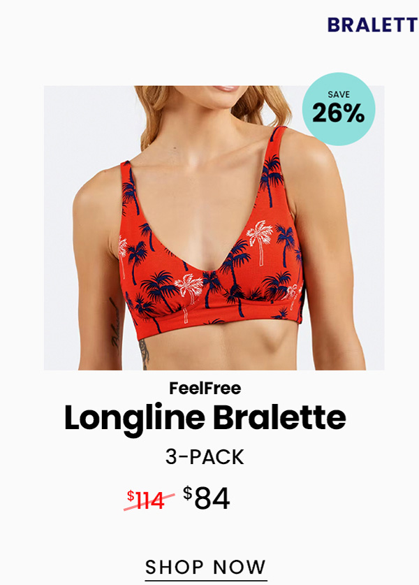 Bralette Packs | FeelFree Longline Bralette 3-Pack | $84 | Shop Now