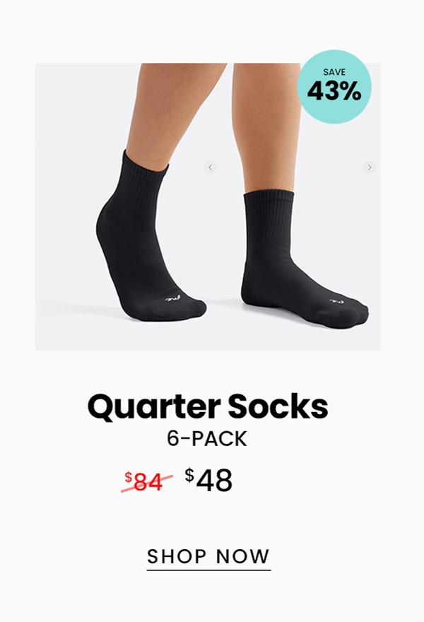 Quarter Socks 6 -Pack | $48 | Shop Now