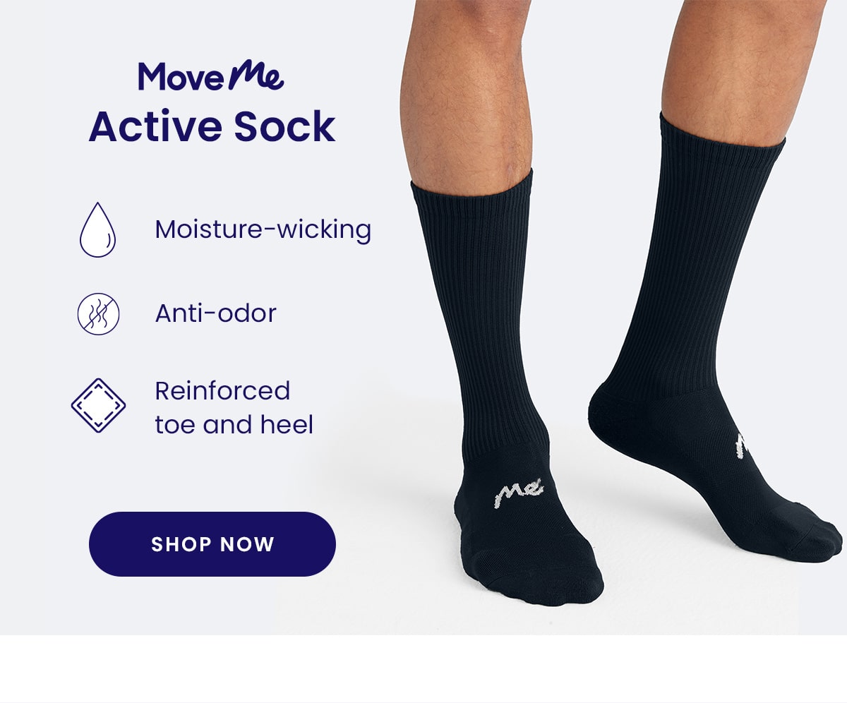 MoveMe Active Sock | Moisture-wicking | Anti-order | Reinforced toe and heel | Shop Now