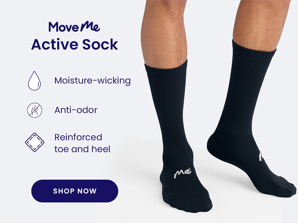 MoveMe Active Sock | Moisture-wicking | Anti-order | Reinforced toe and heel | Shop Now